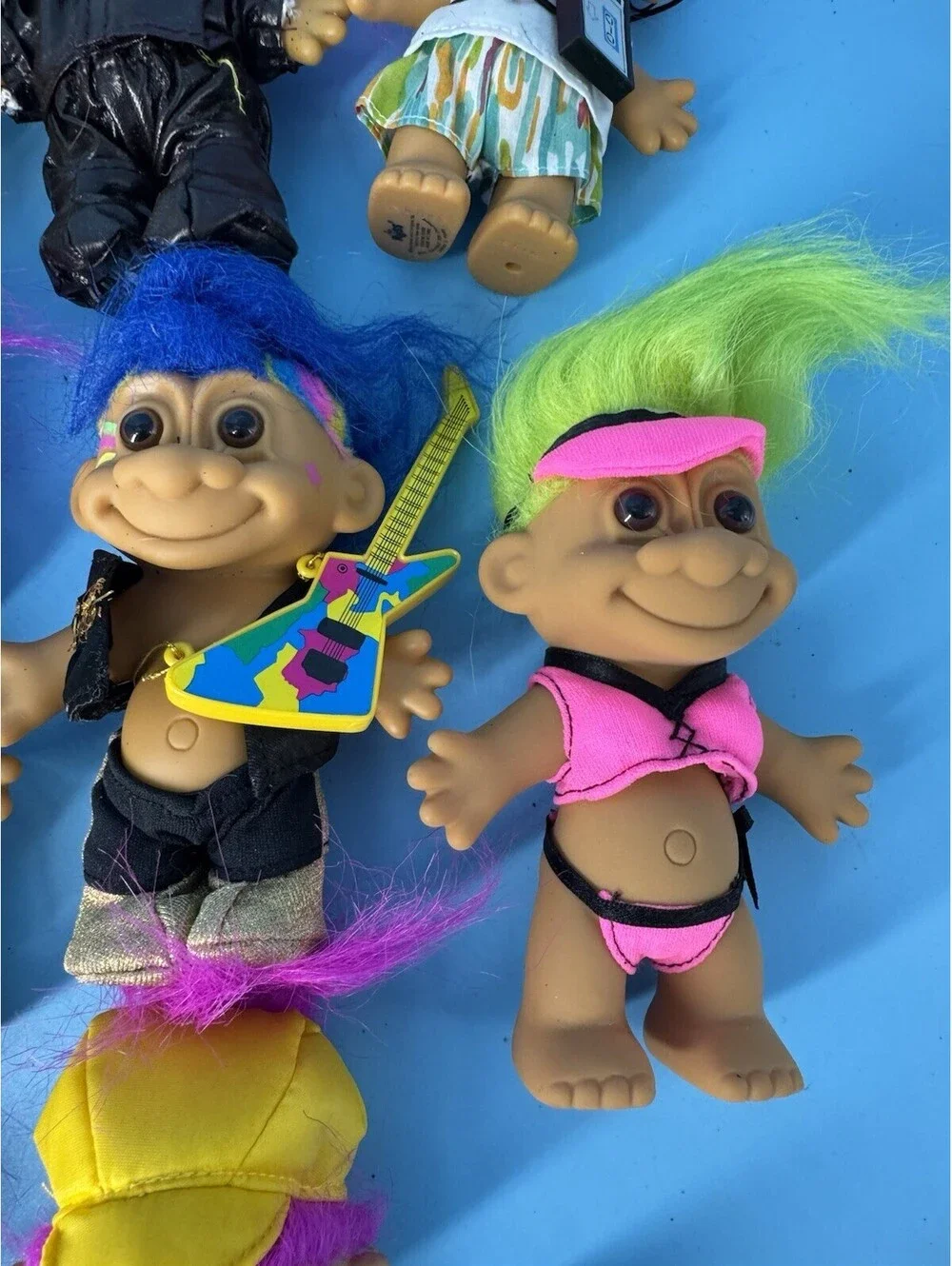 12 Vintage Russ Troll Dolls 5” 1990s Lot Costumes Accessories Neon Hair